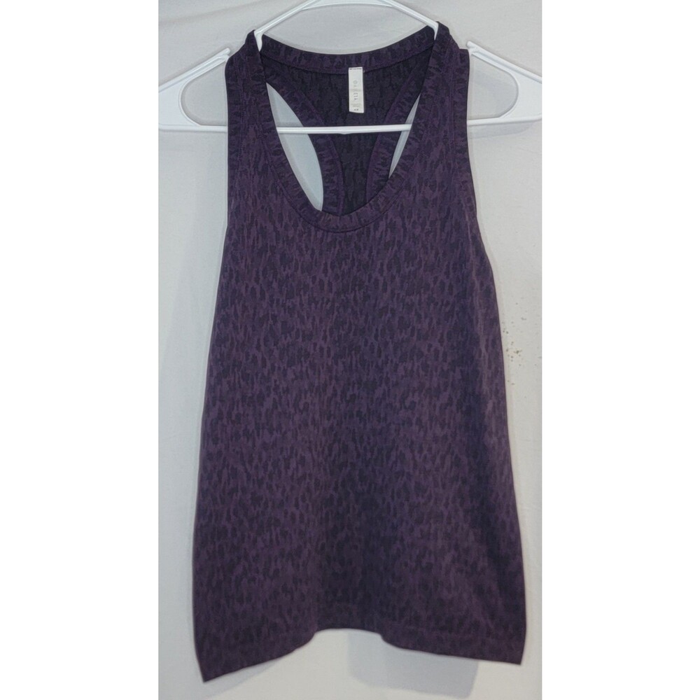 Athleta Momentum Womens XS racer back Tank Purple Black Yoga Gym Longer Style - Picture 6 of 10